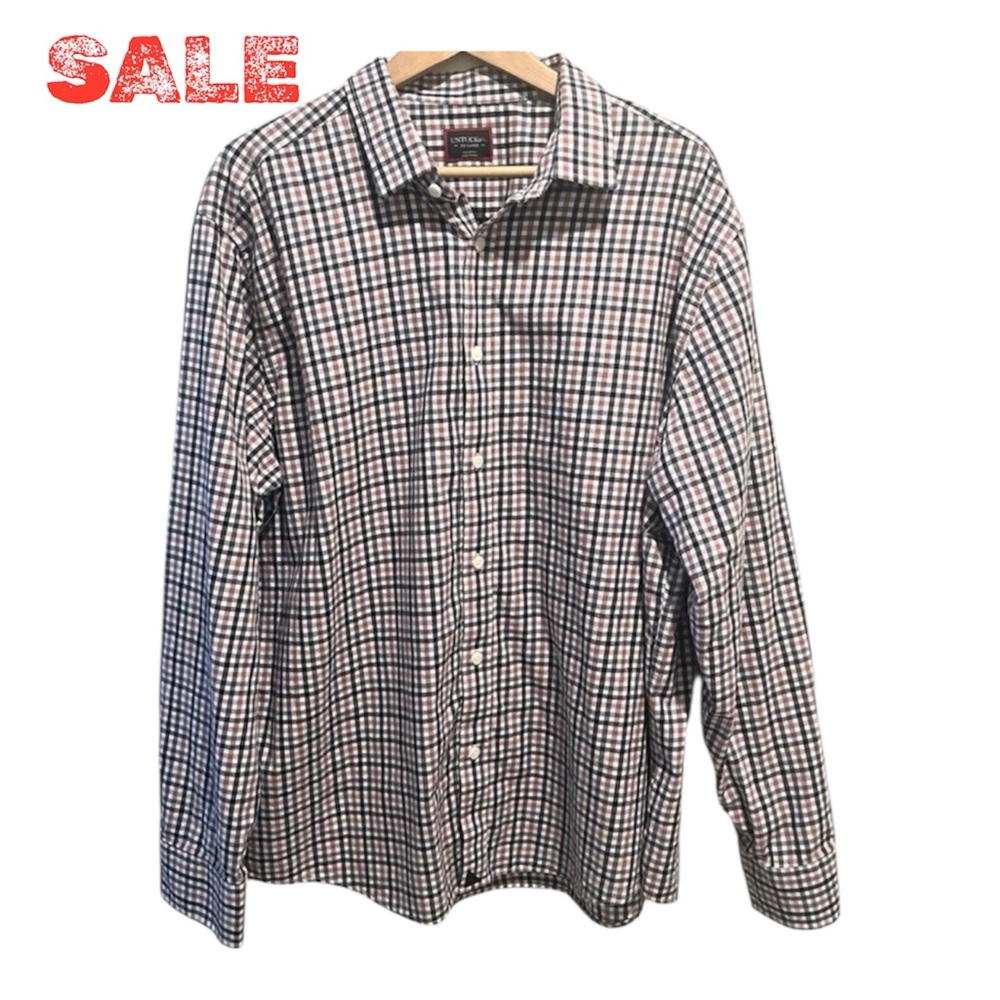UNTUCKit Button Up Shirt Mens XXL Checkered 100% Cotton Cascina Preppy Office
